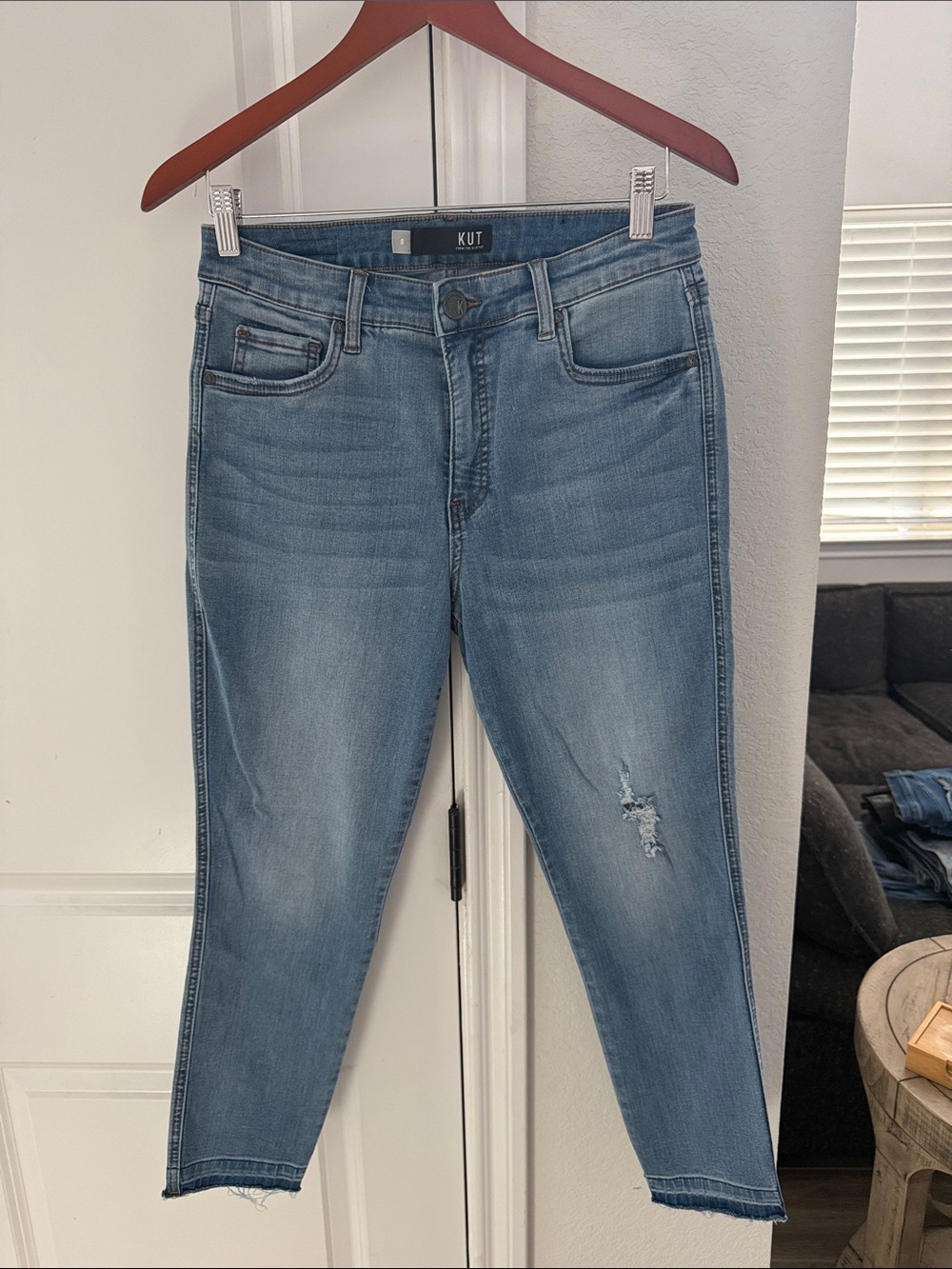 Kut from the Kloth Medium Blue Ankle Skinny Jeans